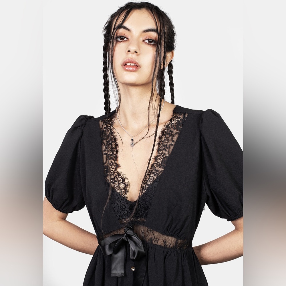 NWT Disturbia Mortuary Lace Button Up Midi Dress Size US 16 / UK 20 - Picture 9 of 13